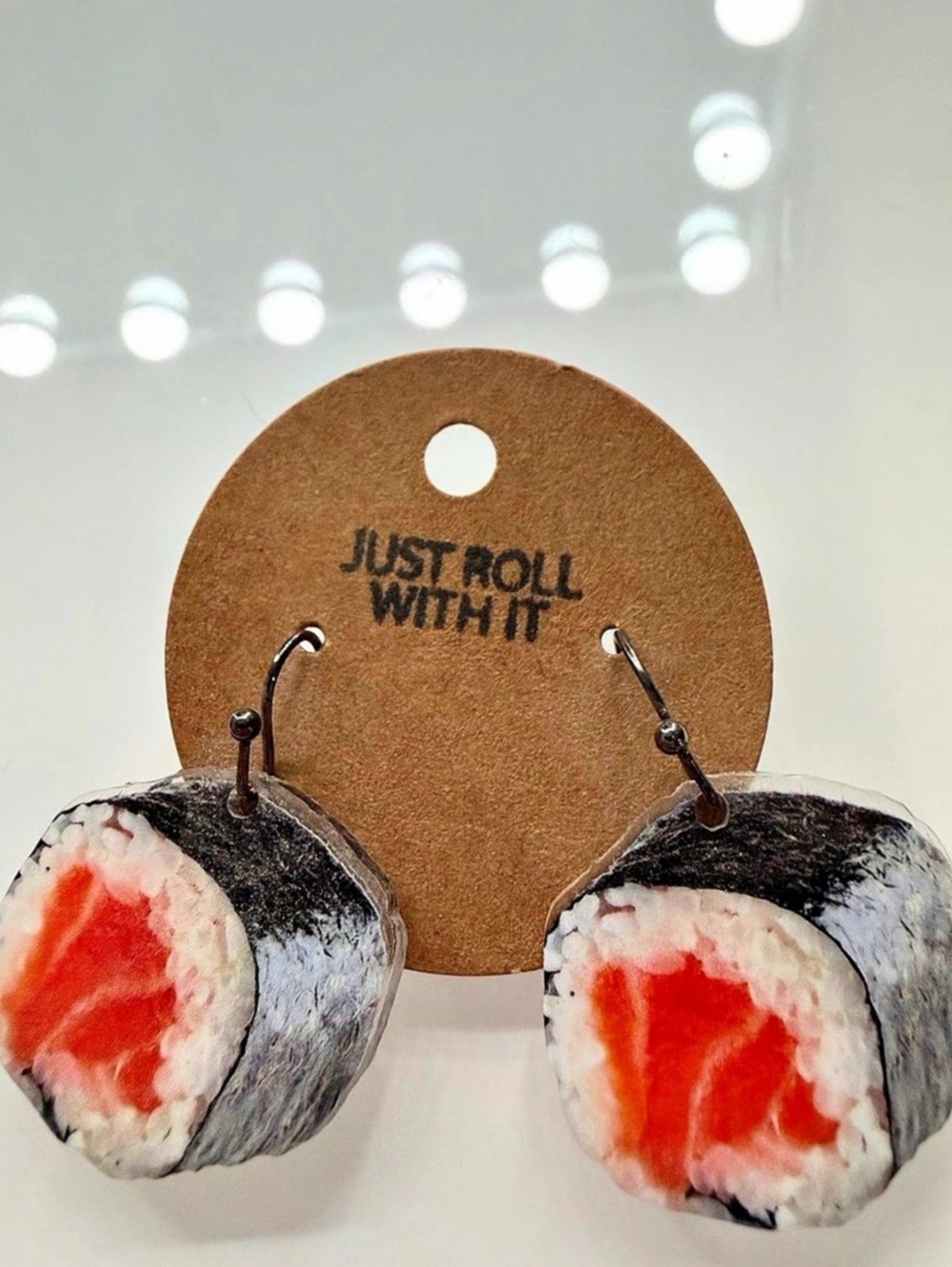Just Roll With It Sushi Earrings Black & Red
